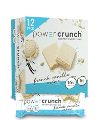 Barras Power Crunch Sabor VAINILLA , 12 Unidades.