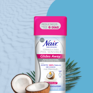 NAIR REMOVEDOR DE PELO SENSITIVE GLIDE AWAY ACEITE DE COCO 3.3 ONZ