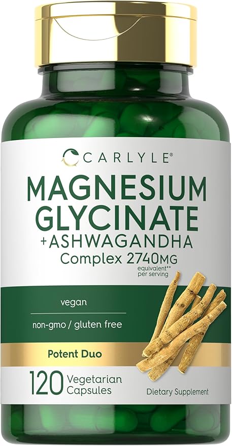 Glicinato De Magnesio Con Ashwagandha 2,740mg 120cap Carlyle