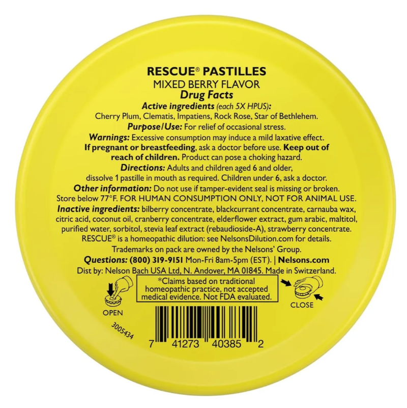 Rescu Pastilles Mixed Berry Flavor "Anti Estres" - Imagen 2