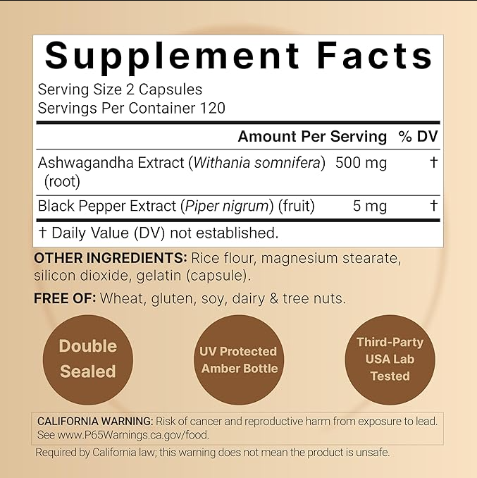 Ashwagandha con extracto de pimienta negra - Imagen 2